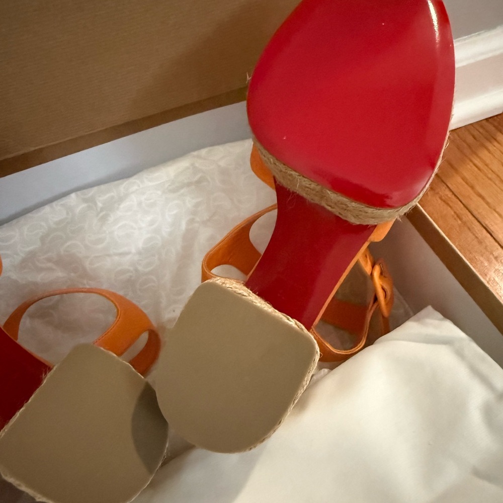 Christian Louboutin Orange Platform Sandals - Picture 8 of 8